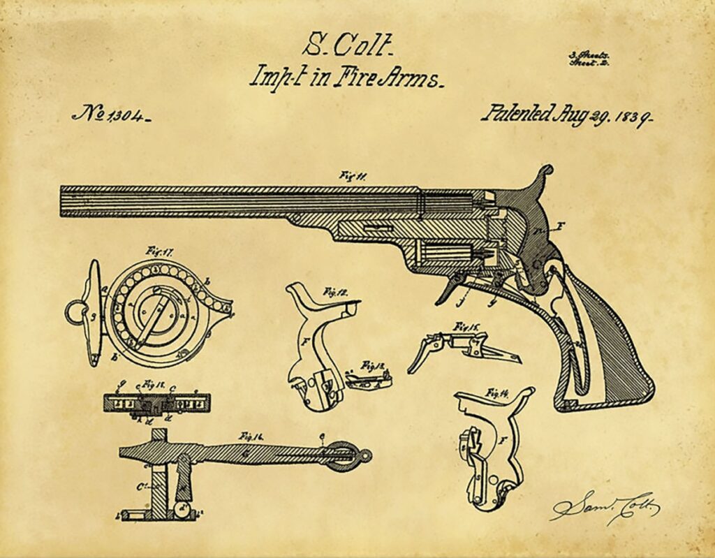 uno dei brevetti del 1836, riproposto con le modifiche del 1839